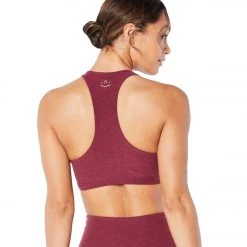 Beyond Yoga Spacedye Totally Woven Sports Bra Deep Merlot