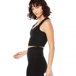 Beyond Yoga Spacedye Twist Through Cropped Tank Darkest Night