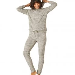 Beyond Yoga Waffle Living Easy Knit Sweatpants Cream Heather