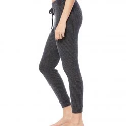 Beyond Yoga Waffle Living Easy Knit Sweatpants Charcoal