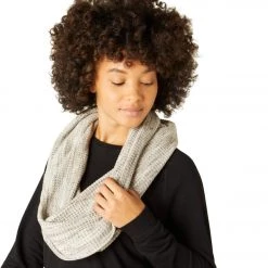 Beyond Yoga Waffle Knit Long Infinity Scarf Cream Heather