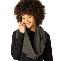 ACCESSORIES Beyond Yoga Waffle Knit Long Infinity Scarf Charcoal