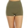 CLOTHING Everyday Yoga Uphold Solid High Waisted Hot Yoga Shorts 1" Dark Olive
