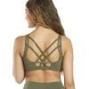 Everyday Yoga Radiant Solid Strappy Back Sports Bra Dark Olive