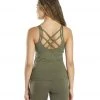 CLOTHING Everyday Yoga Radiant Solid Strappy Back Support Tank Dark Olive