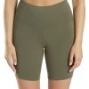 Everyday Yoga High Waisted Biker Shorts 7" Dark Olive CLOTHING