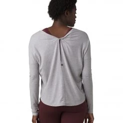 CLOTHING PrAna Rogue Long Sleeve Yoga Top Grey Heather