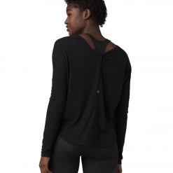 PrAna Rogue Long Sleeve Yoga Top Black CLOTHING
