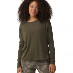 PrAna Rogue Long Sleeve Yoga Top Cargo Green