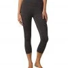 PrAna Transform High Waisted Yoga Capris Charcoal Stripe CLOTHING
