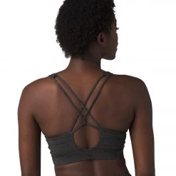 PrAna Yoga Sports Bra Charcoal Stripe NEW ARRIVALS