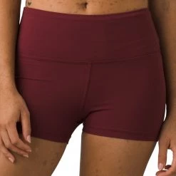 PrAna Layna Yoga Shorts Maroon CLOTHING