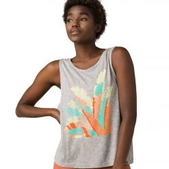 PrAna Chez Yoga Tank Grey Palms CLOTHING