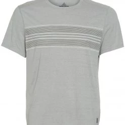 PrAna Men's Prospect Heights Graphic Short Sleeve Shirt Grey Stripe