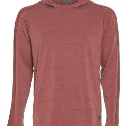 PrAna Men's Watchtower Long Sleeve Hoodie Maroon CLOTHING