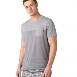 PrAna Men's Milo Short Sleeve Tee Grey