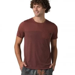 PrAna Men's Milo Short Sleeve Tee Vino CLOTHING