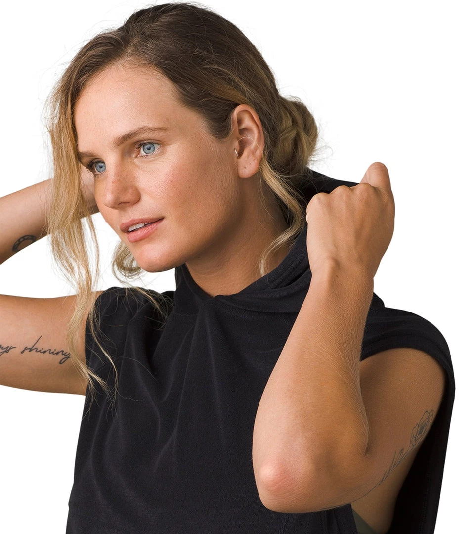 PrAna Anilio Short Sleeve Hoodie Black 6 PrAna Anilio Short Sleeve Hoodie Black