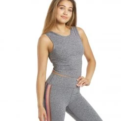 CLOTHING Spiritual Gangster Twisted Open Back Tank Heather Gray