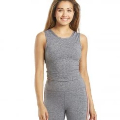 CLOTHING Spiritual Gangster Twisted Open Back Tank Heather Gray