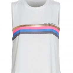 Spiritual Gangster SGV Stripe Active Crop Tank White