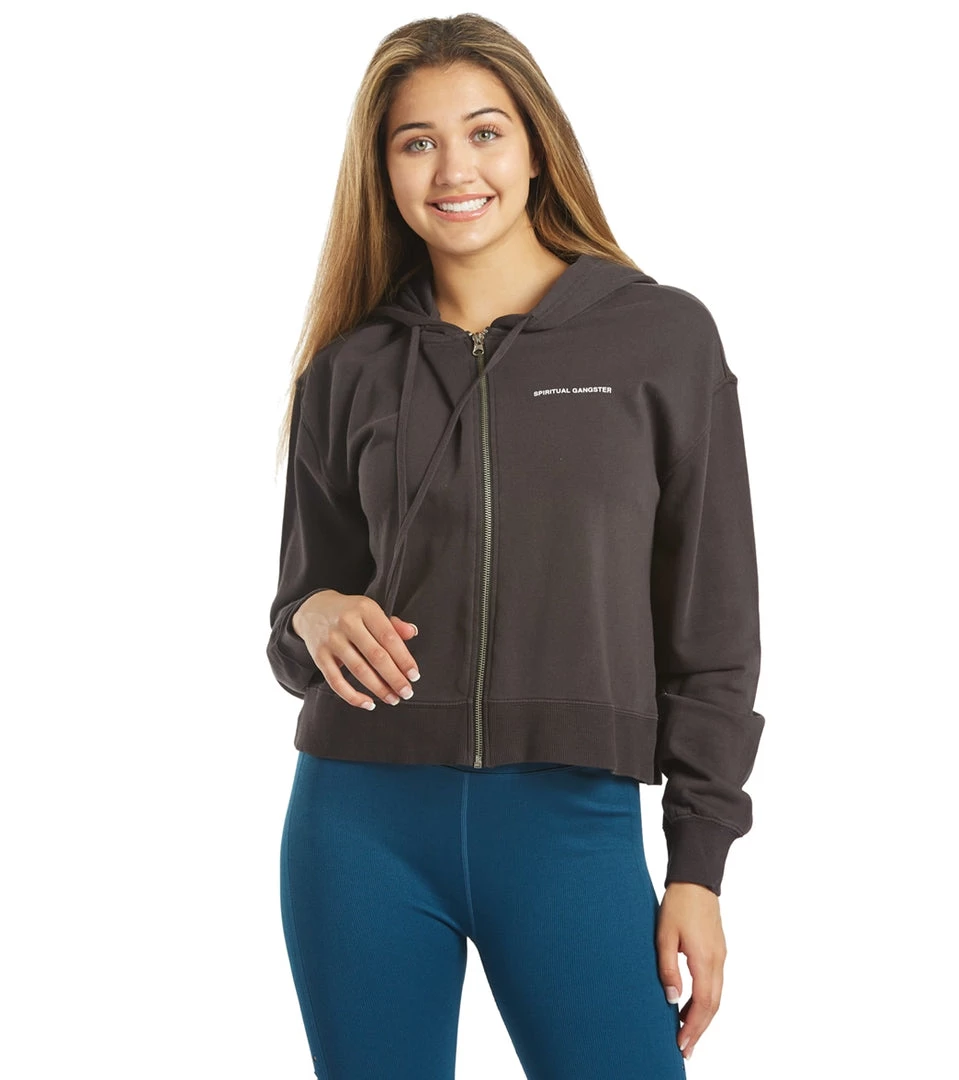 Spiritual Gangster SG Flow Zip Hoodie Vintage Black CLOTHING 9 Spiritual Gangster SG Flow Zip Hoodie Vintage Black CLOTHING