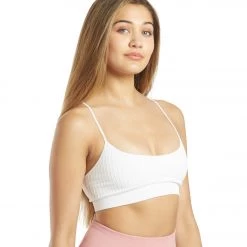 Spiritual Gangster Wide Rib Scoop Bra White CLOTHING