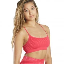 CLOTHING Spiritual Gangster Wide Rib Scoop Bra Candy Apple