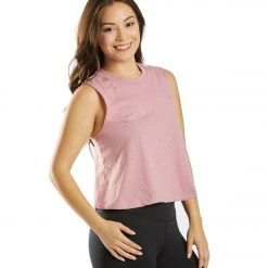 Spiritual Gangster Crop Yoga Tank Lychee Shimmer