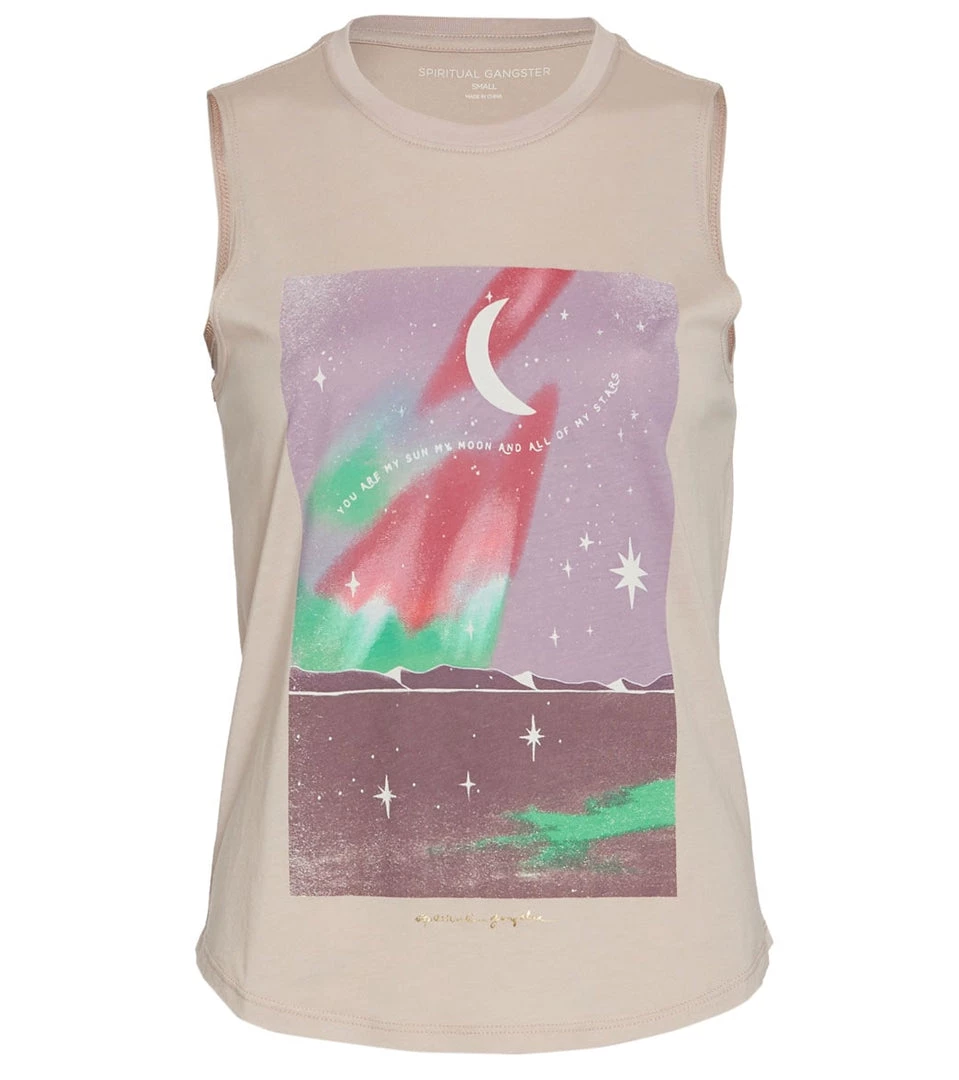 Spiritual Gangster Moon Muscle Tank Rose Quartz CLOTHING 3 Spiritual Gangster Moon Muscle Tank Rose Quartz CLOTHING