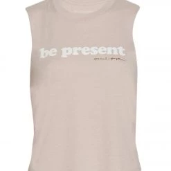 Spiritual Gangster Be Present Crop Tank Rose Quartz