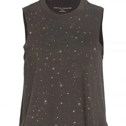 Spiritual Gangster Crop Yoga Tank Vintage Black Shimmer CLOTHING