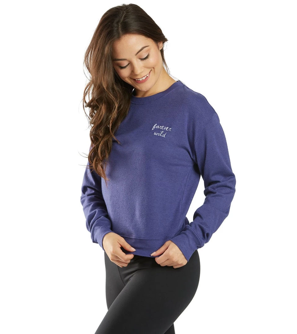 Spiritual Gangster Forever Wild Crew Neck Savasana Pullover Classic Navy 4 Spiritual Gangster Forever Wild Crew Neck Savasana Pullover Classic Navy