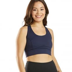 Free People Light Synergy Yoga Crop Top Deepest Navy
