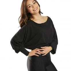 Free People Sky High Long Sleeve Top Black CLOTHING