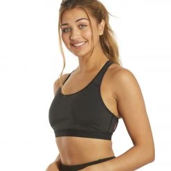 Free People Move Me Yoga Sports Bra Black CLOTHING