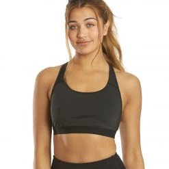 Free People Move Me Yoga Sports Bra Black CLOTHING
