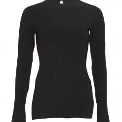 Free People Blissed Out Long Sleeve Top Black CLOTHING