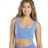 Free People Good Karma Square Neck Sports Bra Vintage Blue NEW ARRIVALS