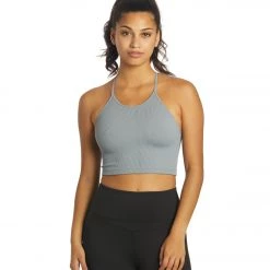 NEW ARRIVALS Free People Cropped Run Yoga Tank Stormy Sea