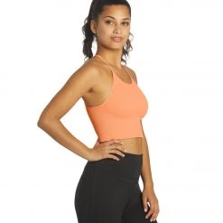Free People Cropped Run Yoga Tank Peach Horizon