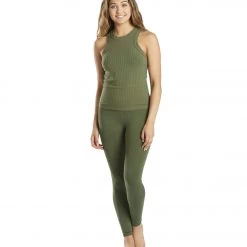 Free People Blissed Out Yoga Tank Cargo Khaki