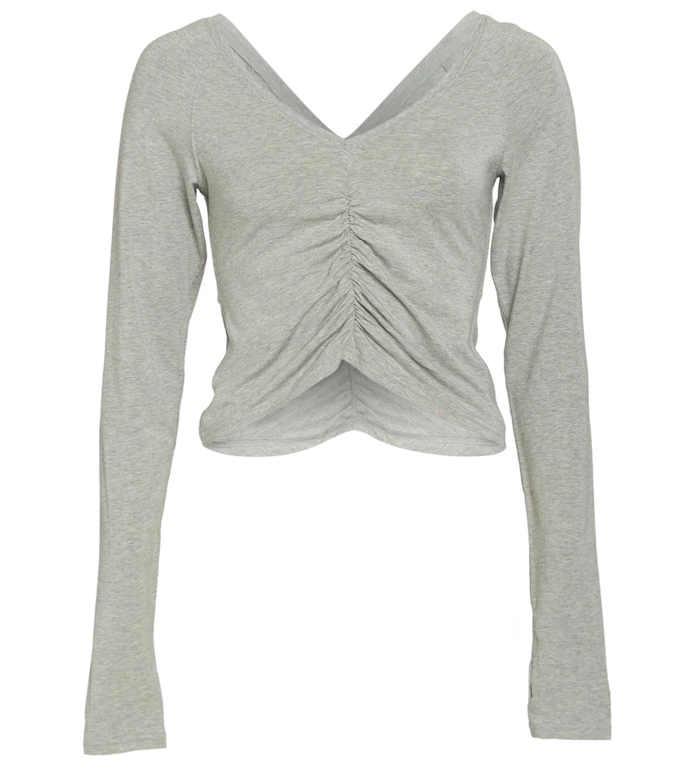 CLOTHING Free People Courtside Long Sleeve Top Grey 6 CLOTHING Free People Courtside Long Sleeve Top Grey