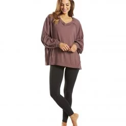 Free People She's Everything Long Sleeve Top Violet Umber