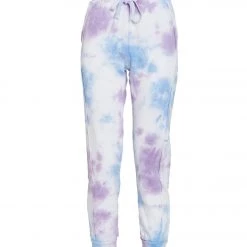 Free People Work It Out Tie Dye Joggers Purple Combo CLOTHING