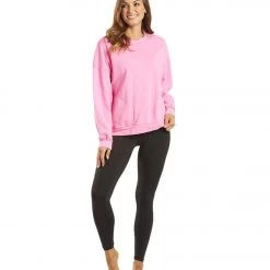 Free People Solid Metti Crew Neck Pullover Miami Pink CLOTHING