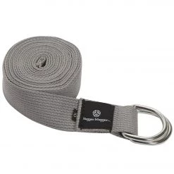 YOGA MATS & PROPS Hugger Mugger Cotton D-Ring Strap 10 Ft Gray