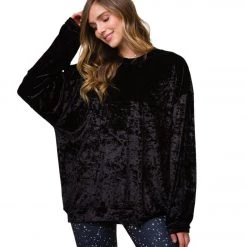 CLOTHING Onzie Velvet Boyfriend Sweatshirt Black Velvet