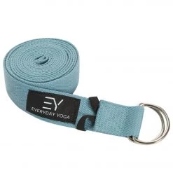 Everyday Yoga 8 Foot Yoga Strap D-Ring Slate Blue
