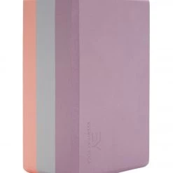 Everyday Yoga 4 Inch Tri Color Foam Yoga Block Lilac/Slate/Coral